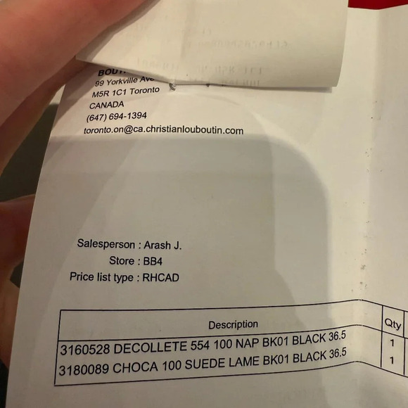 AUTHENTIC Black 100mm Decolette 554, Christian Louboutin, 36.5 (Not For Bundle) - Picture 13 of 15